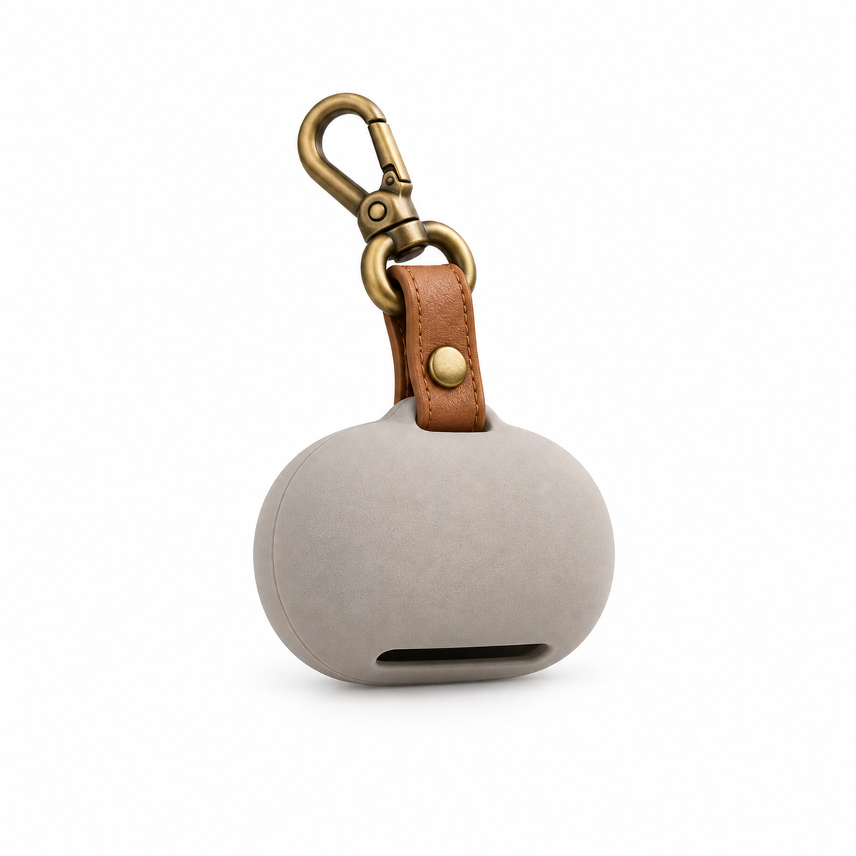 Pebble waste bag holder isolated on a clean white background