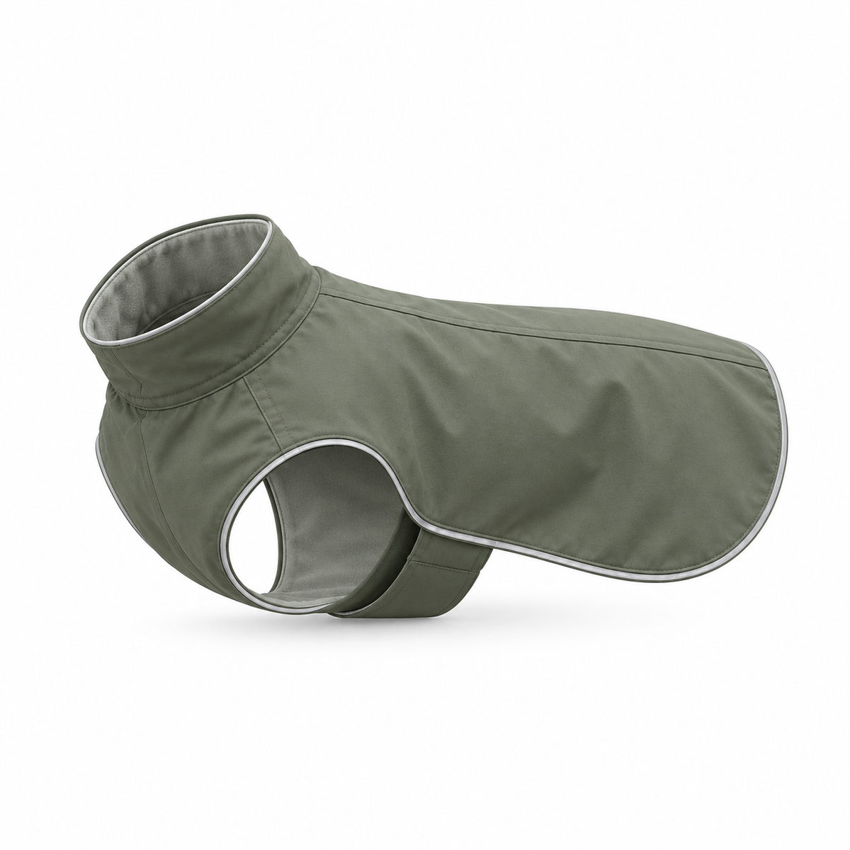 RainShell dog raincoat isolated on a clean white background
