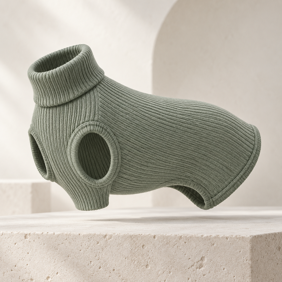 Merino Ribbed Dog Sweater
