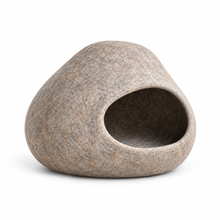 Cocoon Felt Cat Cave isolated on a clean warm-white background